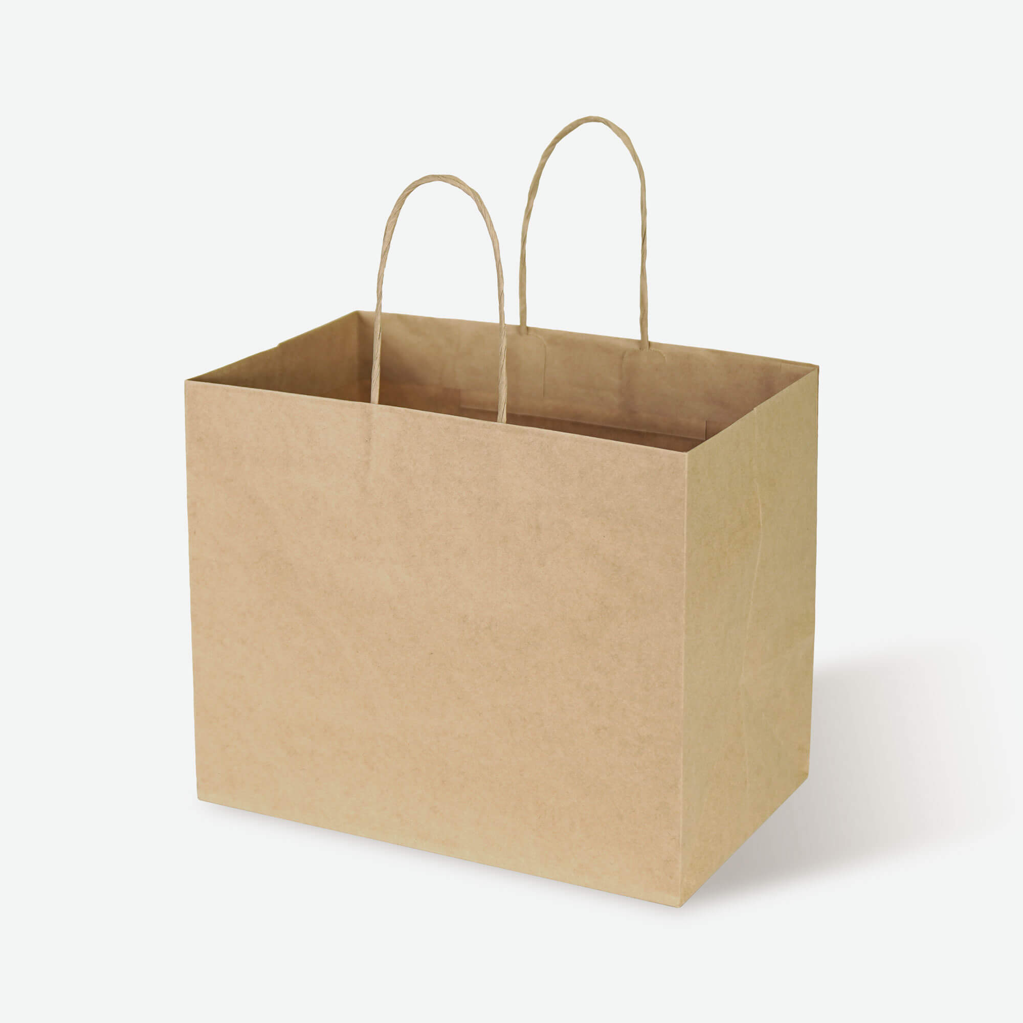 Natural Kraft Wide-Bottom Takeout Bag with Twisted Paper Handles - image 1