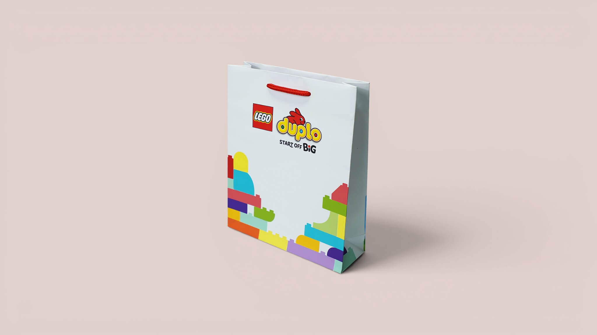 Matte laminated coated paper bag with full-color printing