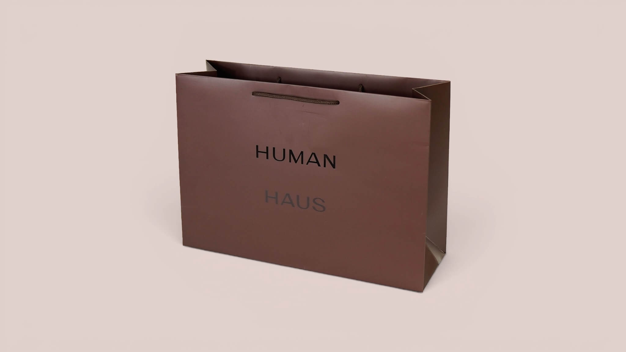 Matte laminated coated paper bag with one-color full-bleed printing