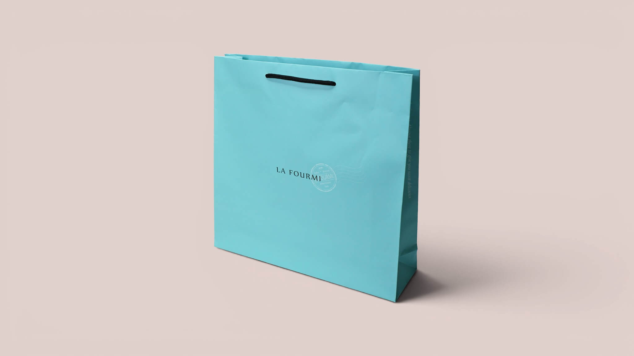 Matte laminated coated paper bag with two-color full-bleed printing