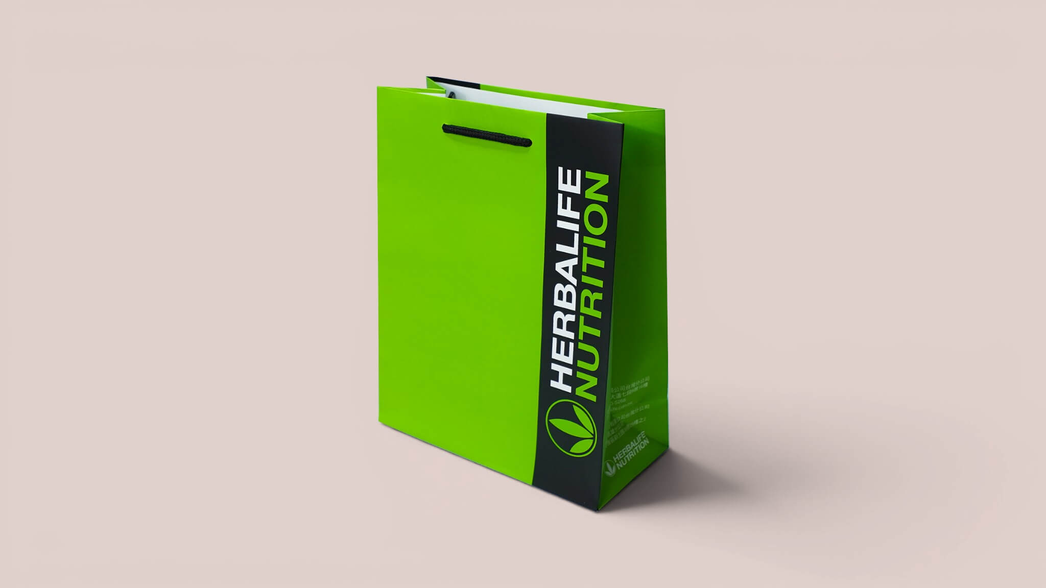 Matte laminated coated paper bag with two-color full-bleed printing