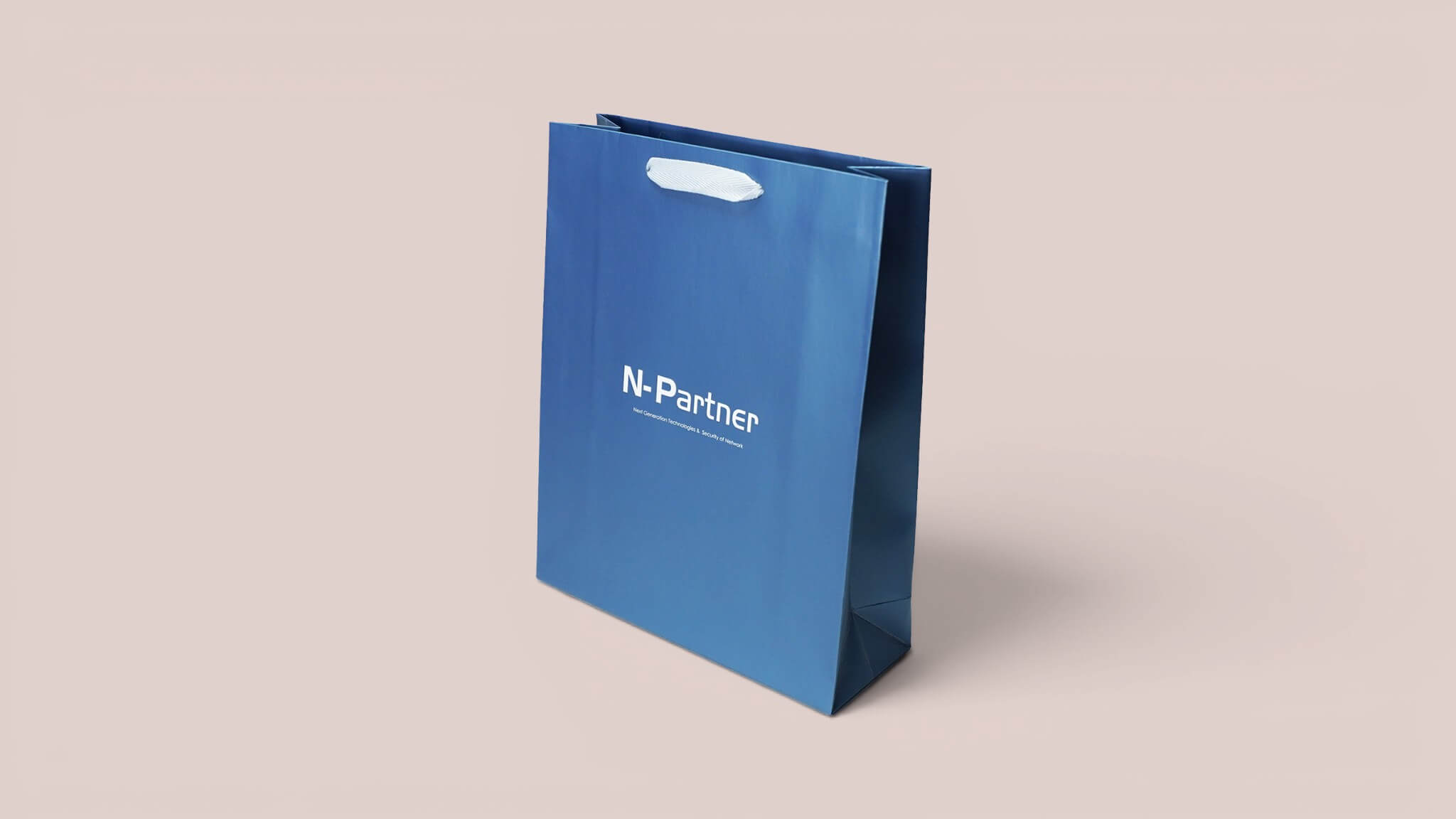 Matte laminated coated paper bag with metallic ink full-bleed printing