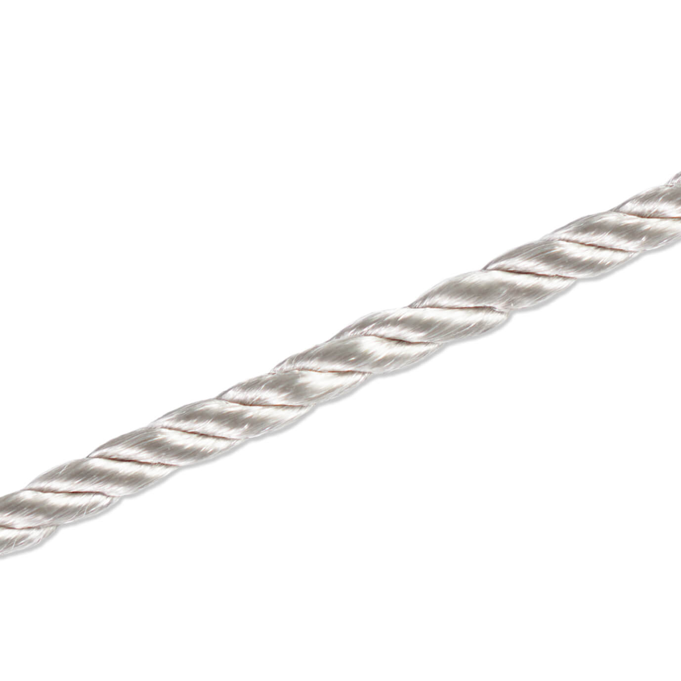 Silver three-strand nylon cord sample N352