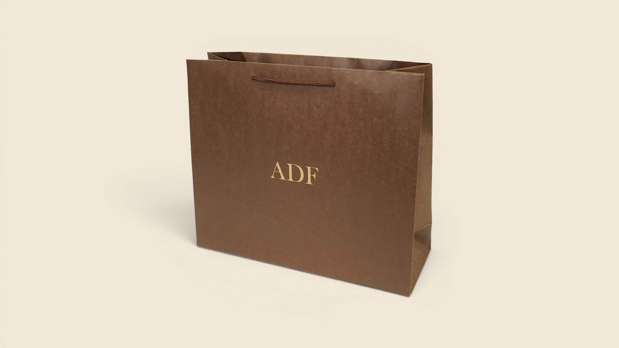 Natural kraft paper bag with one-color full-bleed printing