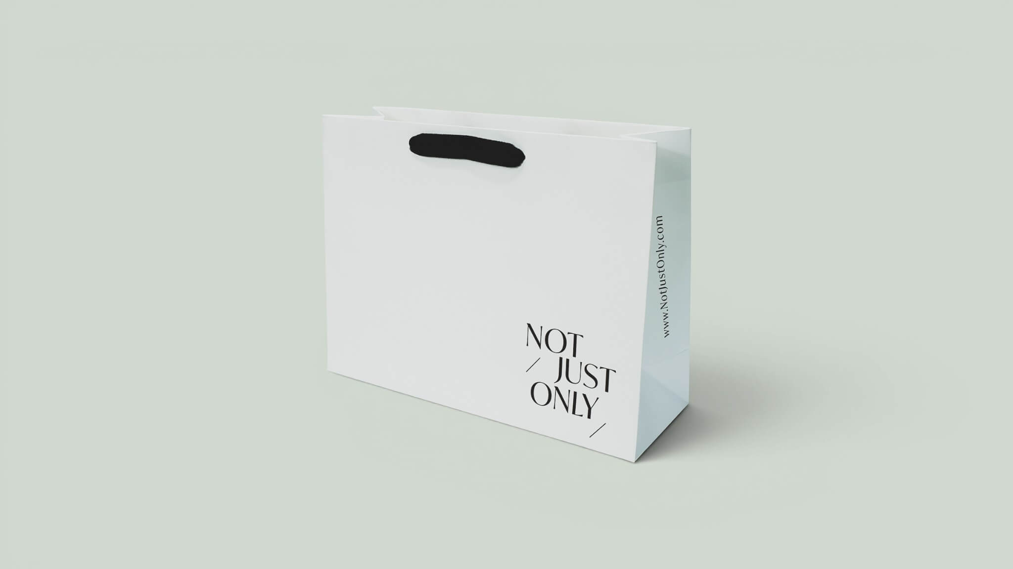 White kraft paper bag with one-color printing