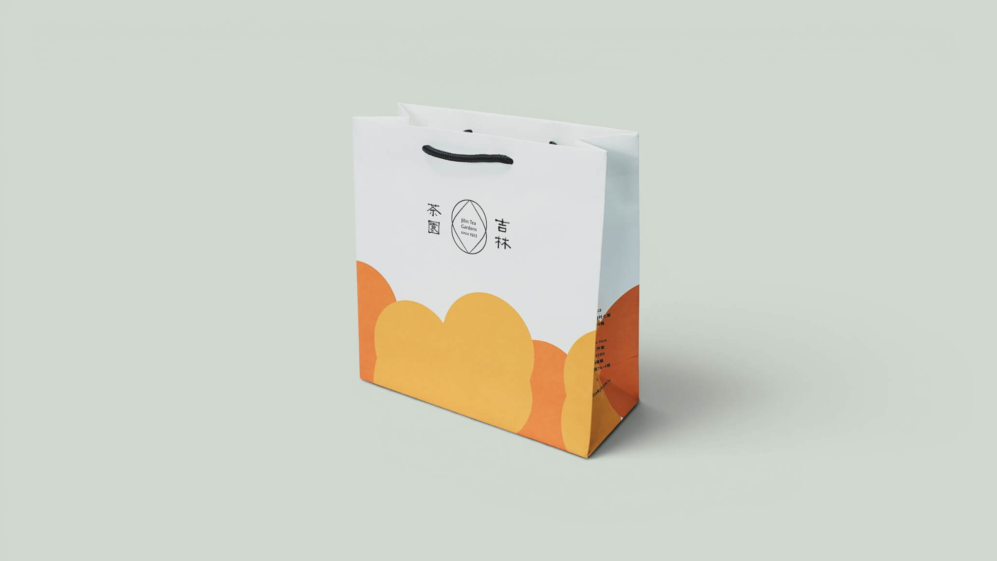 White kraft paper bag with three-color printing