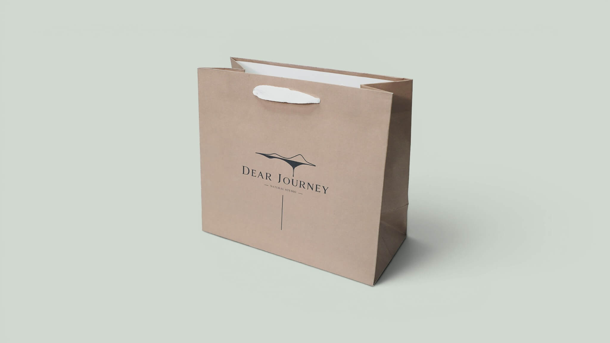 White kraft paper bag with two-color full-bleed printing