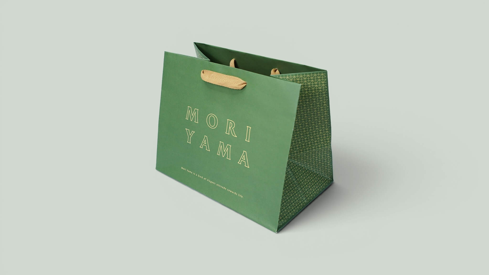 White kraft paper bag with two-color full-bleed artwork